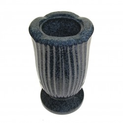 Vase céramique rond bleu