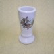 Vase céramique rond blanc avec décor oiseau sur branche