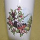 Vase céramique rond blanc avec décor oiseau sur branche