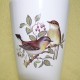 Vase céramique rond blanc avec décor 2 oiseaux sur branche