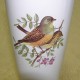 Vase céramique rond blanc avec décor 2 oiseaux sur une branche