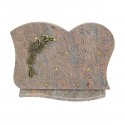 Décoration funéraire en granit sur socle bronze arums