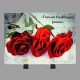 Plaque funéraire en résine 3 roses rouges