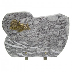 Plaque mortuaire en granit bleu clair