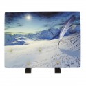 Plaque funéraire en résine avec photo représentant un splendide paysage de montagne