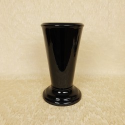 Vase céramique rond noir