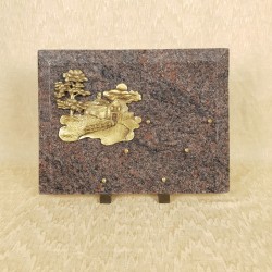 Plaque funéraire en granit sur peds himalaya